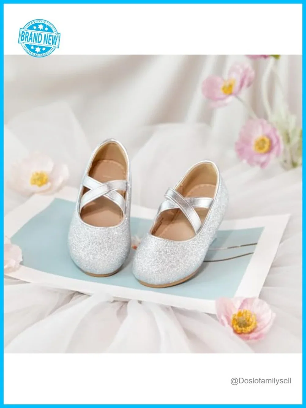 Toddler Girl Mary Jane Ballet Flats Faux Leather Dress Shoes Elastic Strap